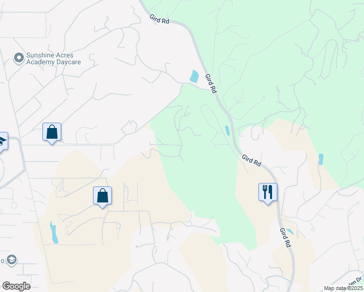 map of restaurants, bars, coffee shops, grocery stores, and more near Kingridge Drive in Fallbrook