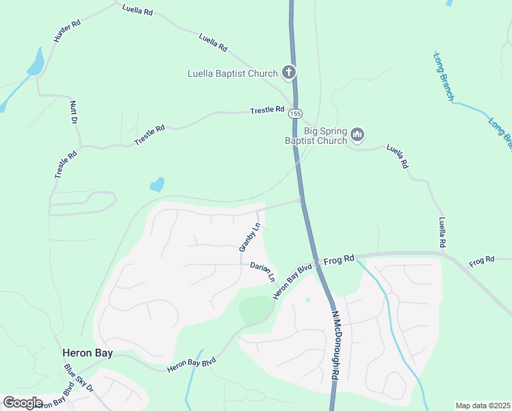 map of restaurants, bars, coffee shops, grocery stores, and more near 1461 Granby Lane in Locust Grove