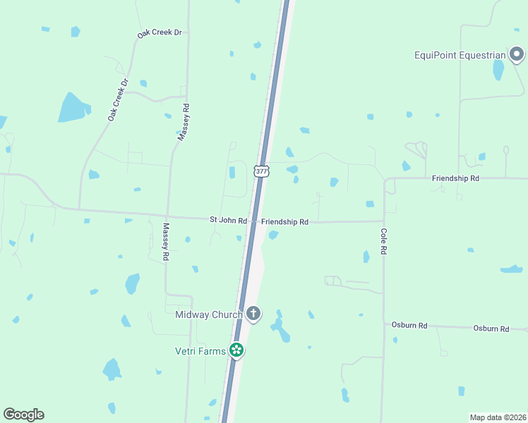 map of restaurants, bars, coffee shops, grocery stores, and more near 5 Friendship Road in Pilot Point