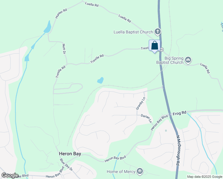 map of restaurants, bars, coffee shops, grocery stores, and more near 1901 Avondale Court in Locust Grove