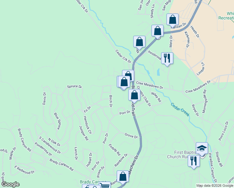 map of restaurants, bars, coffee shops, grocery stores, and more near 272 Birch Dr in Ruidoso