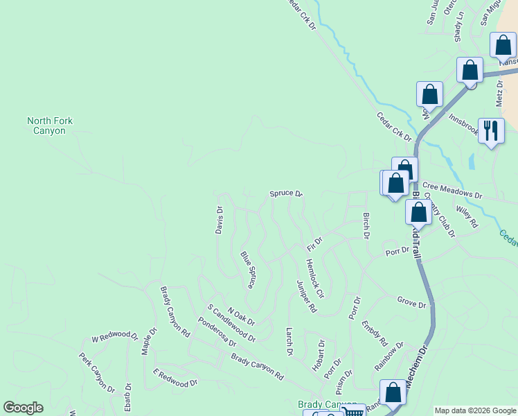 map of restaurants, bars, coffee shops, grocery stores, and more near 156 White Pine Rd in Ruidoso