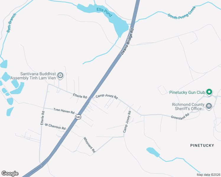 map of restaurants, bars, coffee shops, grocery stores, and more near 3013 Camp Josey Rd in Blythe