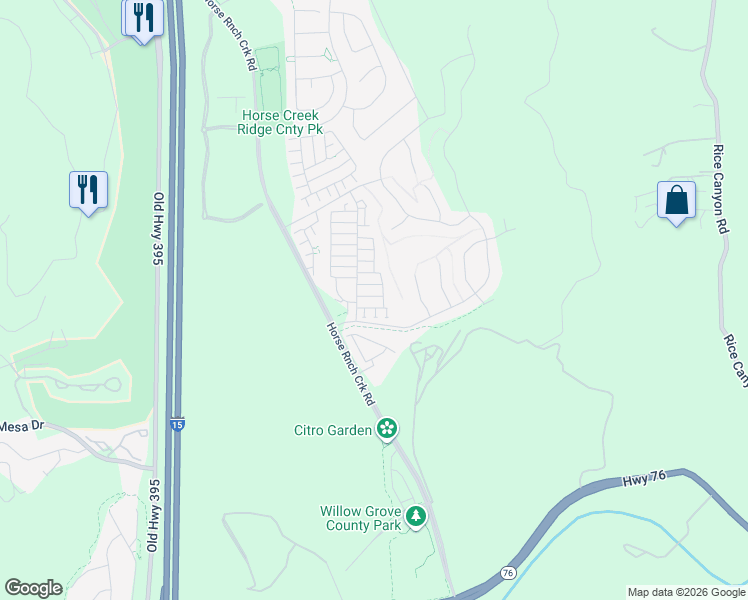 map of restaurants, bars, coffee shops, grocery stores, and more near 339 Sweet Place in Fallbrook