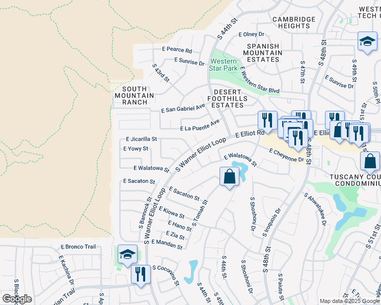 map of restaurants, bars, coffee shops, grocery stores, and more near 4333 East Pipa Street in Phoenix