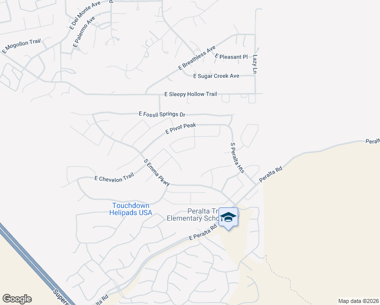 map of restaurants, bars, coffee shops, grocery stores, and more near Nandina Place in Gold Canyon