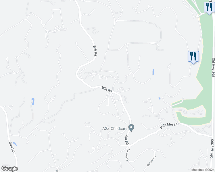 map of restaurants, bars, coffee shops, grocery stores, and more near 3916 Citrus Drive in Fallbrook