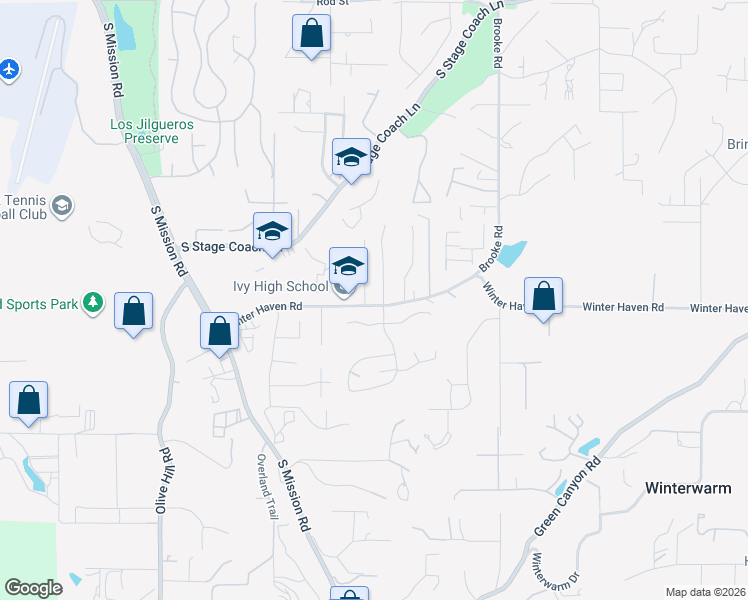 map of restaurants, bars, coffee shops, grocery stores, and more near 2455 Clearcrest Lane in Fallbrook
