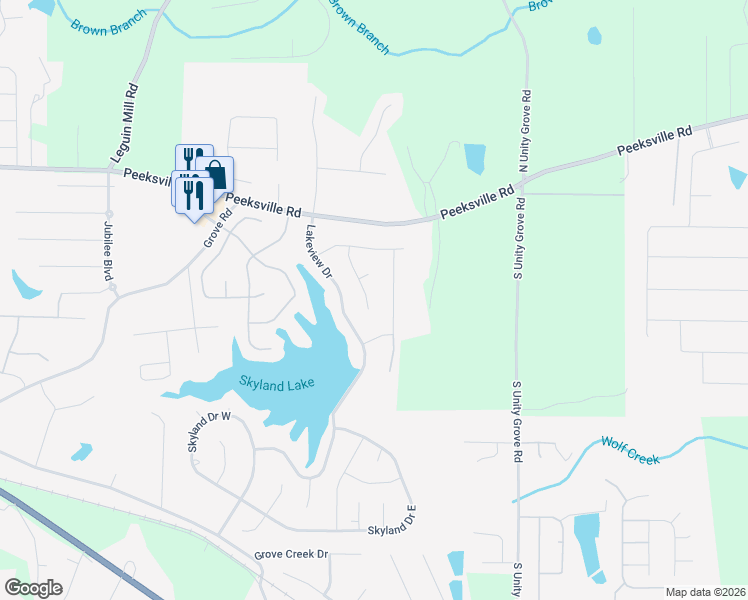 map of restaurants, bars, coffee shops, grocery stores, and more near 362 Hemlock Lane in Locust Grove