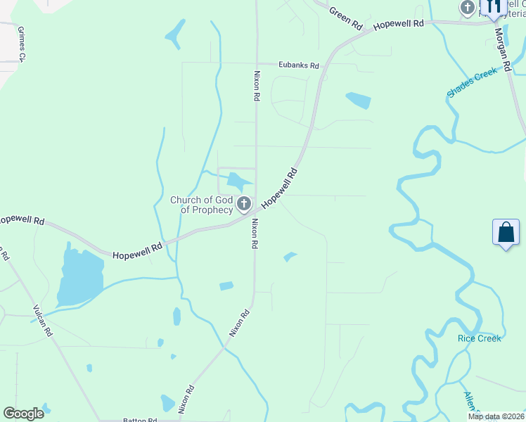 map of restaurants, bars, coffee shops, grocery stores, and more near 8079 Hopewell Road in Bessemer
