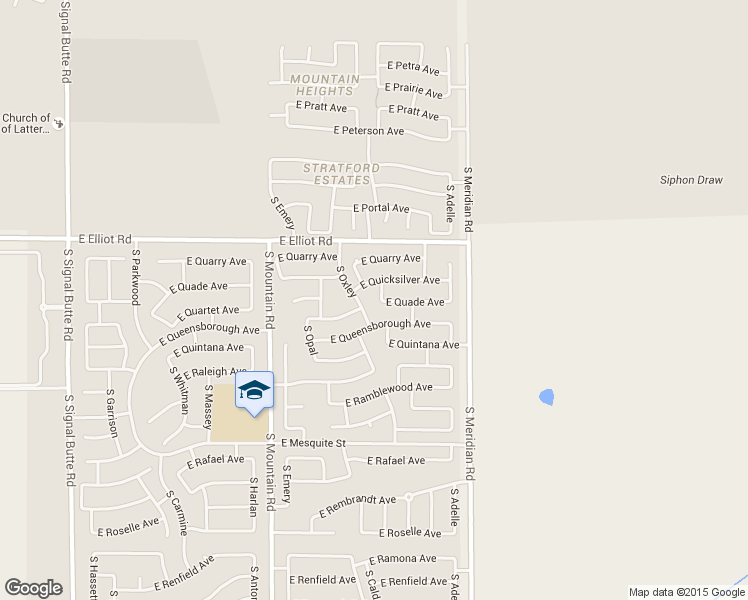 map of restaurants, bars, coffee shops, grocery stores, and more near 3706 South Calderon Street in Mesa