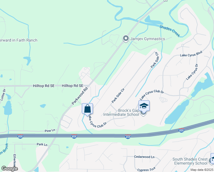 map of restaurants, bars, coffee shops, grocery stores, and more near 5573 Park Side Road in Birmingham