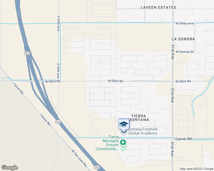 map of restaurants, bars, coffee shops, grocery stores, and more near 5538 West Walatowa Street in Phoenix