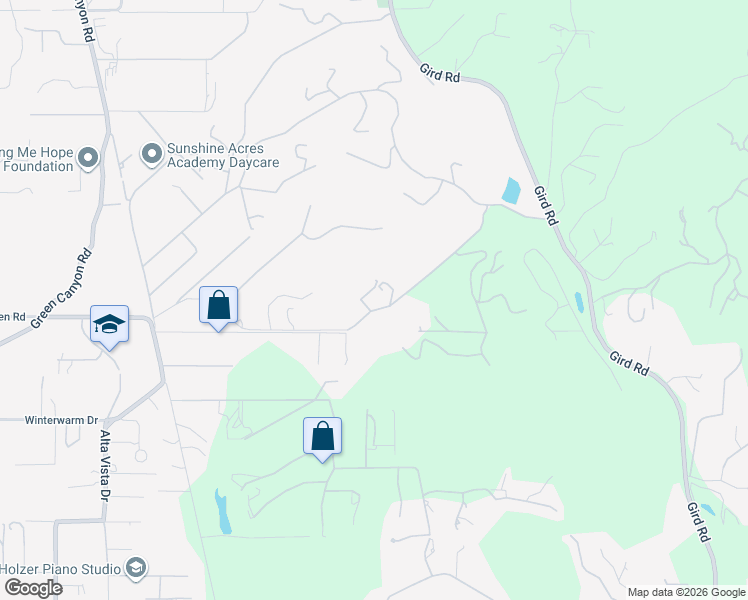 map of restaurants, bars, coffee shops, grocery stores, and more near 2493 Palo Vista Road in Fallbrook