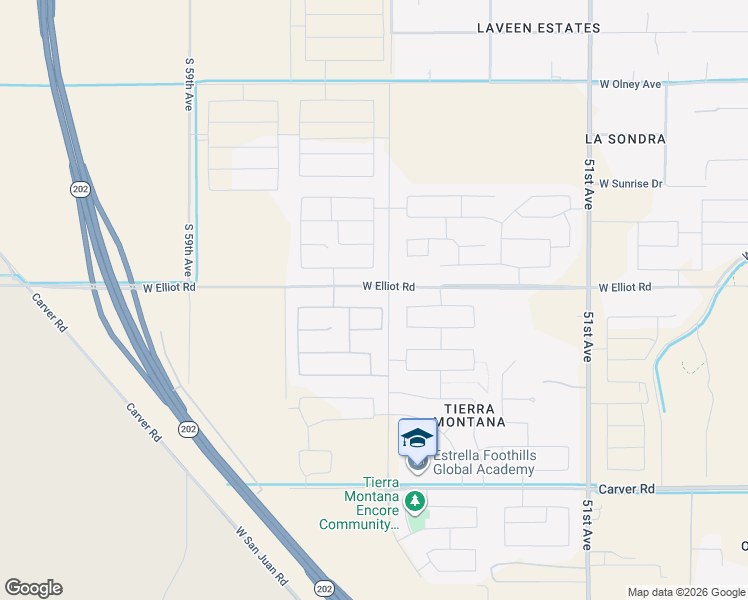 map of restaurants, bars, coffee shops, grocery stores, and more near 5538 West Walatowa Street in Phoenix