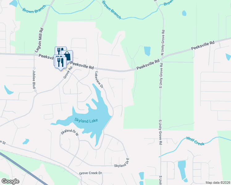 map of restaurants, bars, coffee shops, grocery stores, and more near 362 Hemlock Lane in Locust Grove