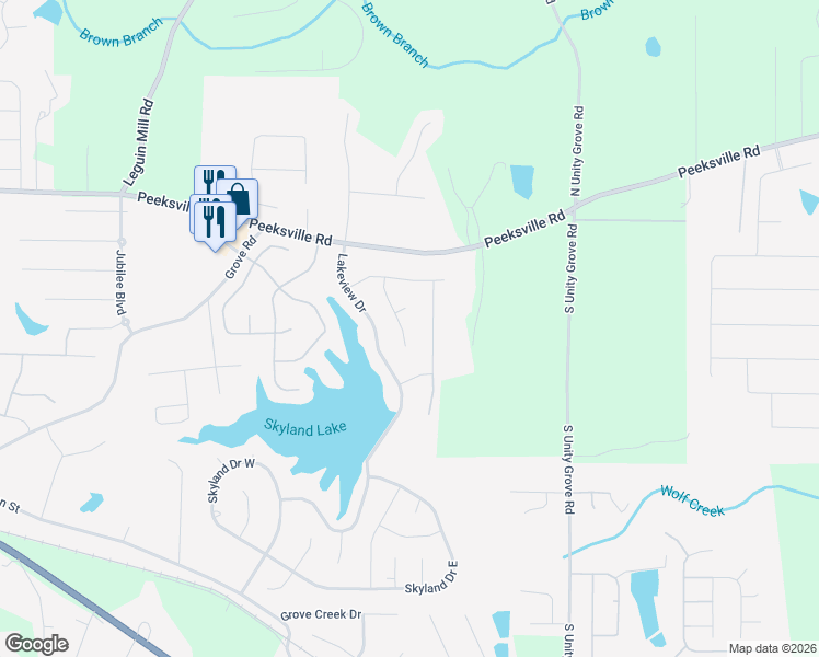 map of restaurants, bars, coffee shops, grocery stores, and more near 362 Hemlock Lane in Locust Grove