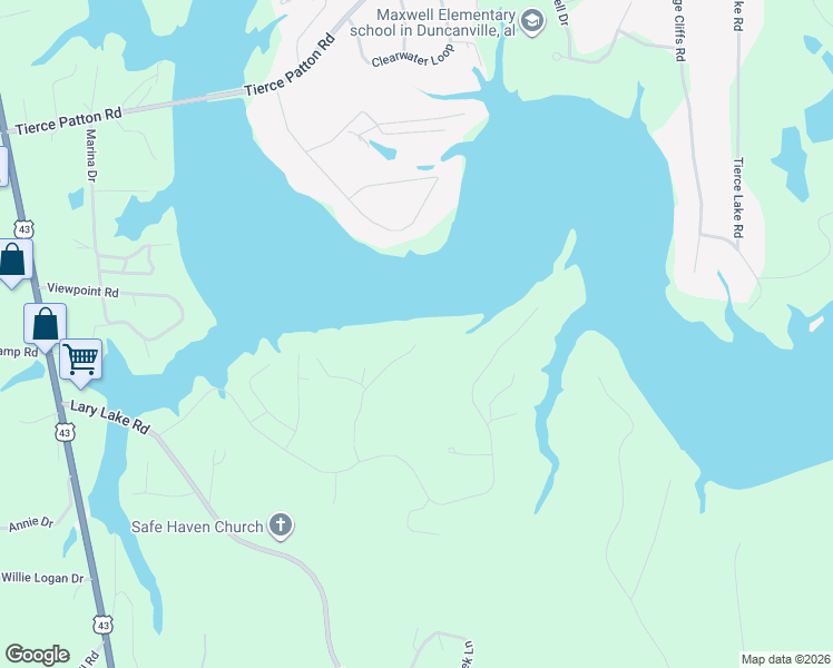 map of restaurants, bars, coffee shops, grocery stores, and more near 12196 Lakeview Manor Drive in Northport