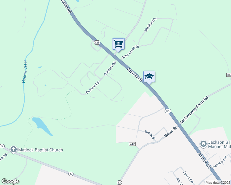 map of restaurants, bars, coffee shops, grocery stores, and more near 141 Ellen Drive in Jackson