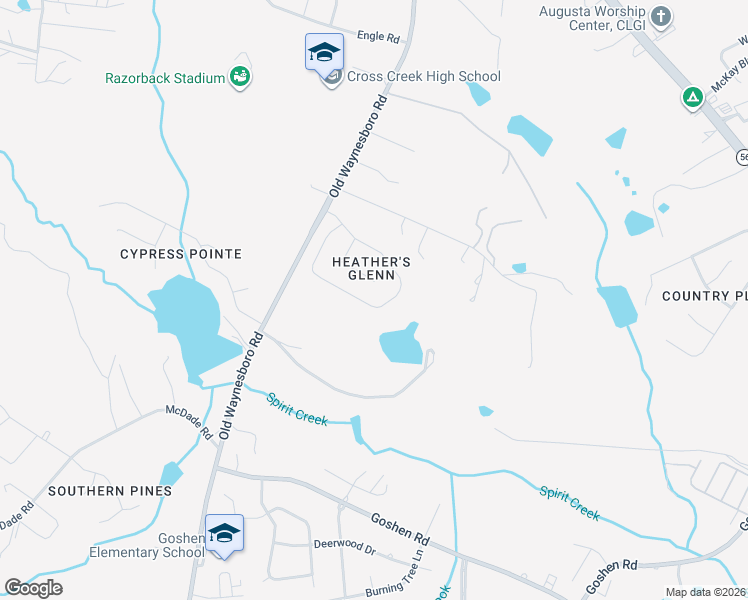 map of restaurants, bars, coffee shops, grocery stores, and more near 1852 Heathers Way in Augusta