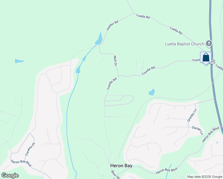 map of restaurants, bars, coffee shops, grocery stores, and more near 407 Trestle Road in Locust Grove