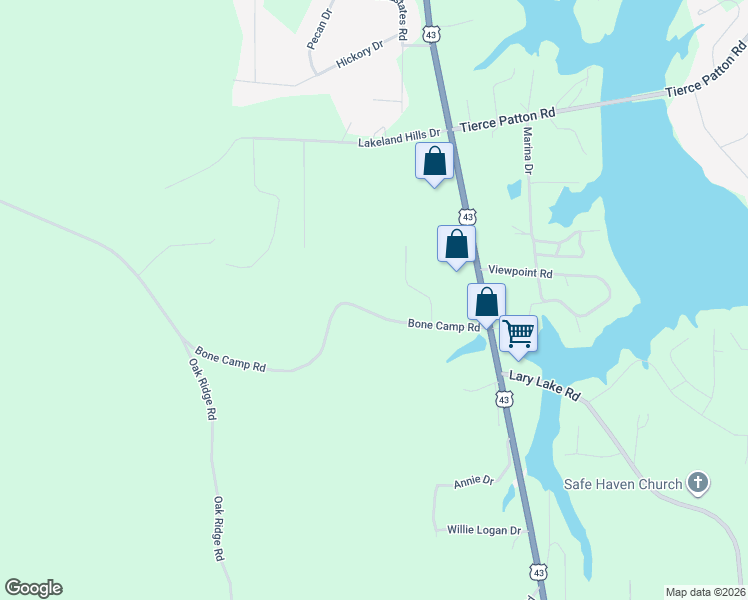 map of restaurants, bars, coffee shops, grocery stores, and more near 12555 Bone Camp Road in Northport