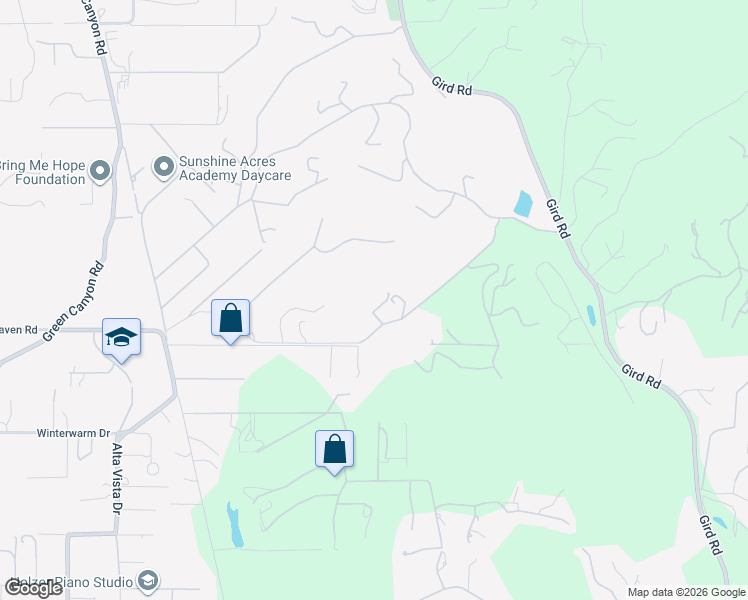 map of restaurants, bars, coffee shops, grocery stores, and more near 2493 Palo Vista Road in Fallbrook