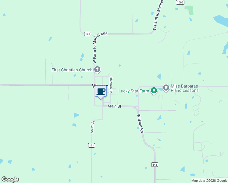 map of restaurants, bars, coffee shops, grocery stores, and more near 403 Chicken Street in Celina