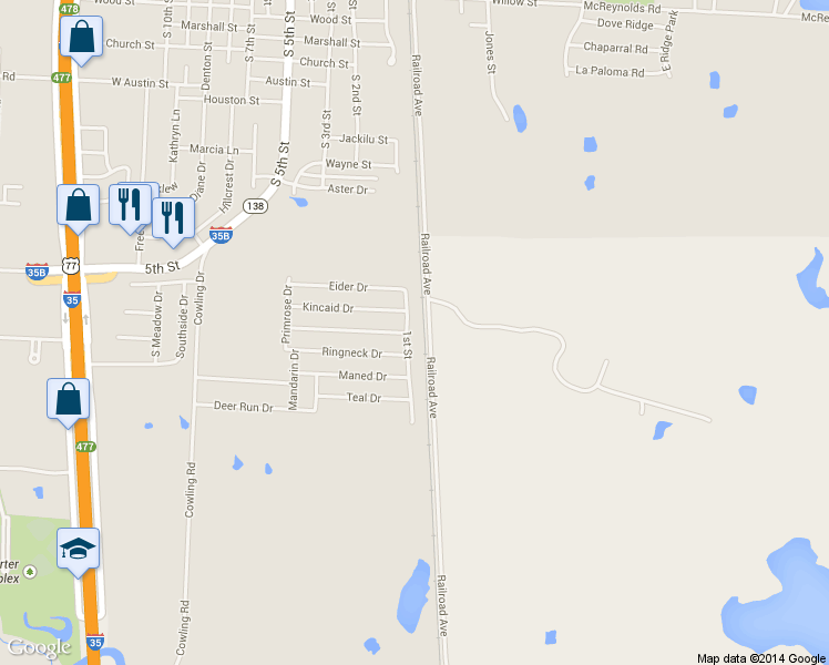 map of restaurants, bars, coffee shops, grocery stores, and more near 1200 1st Street in Sanger