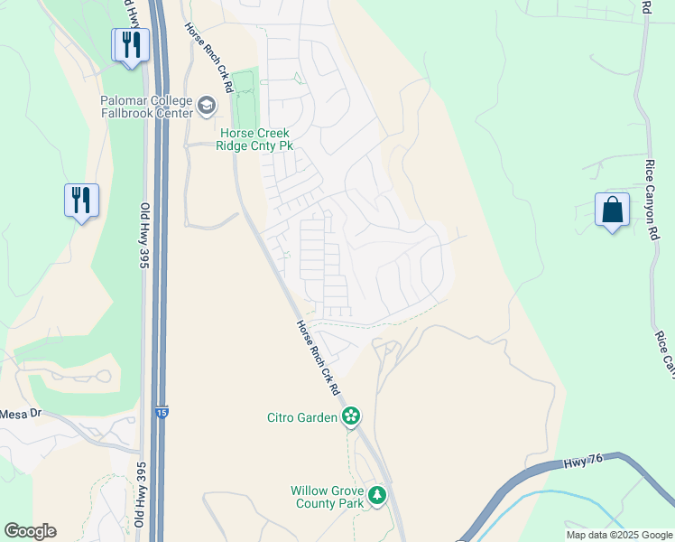 map of restaurants, bars, coffee shops, grocery stores, and more near 35123 Rangpur Lane in Fallbrook