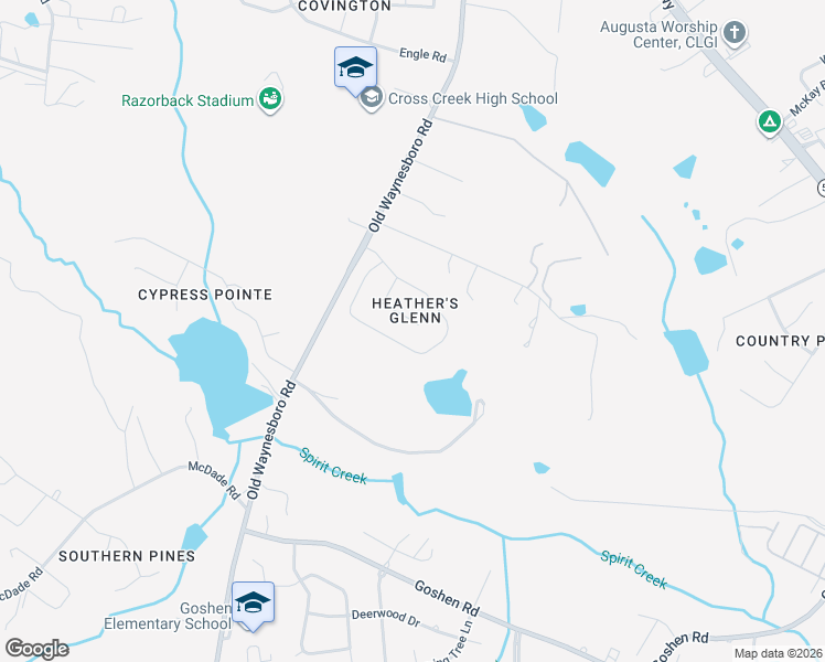 map of restaurants, bars, coffee shops, grocery stores, and more near 1852 Heathers Way in Augusta