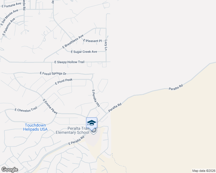 map of restaurants, bars, coffee shops, grocery stores, and more near 7335 South Bennet Circle in Gold Canyon