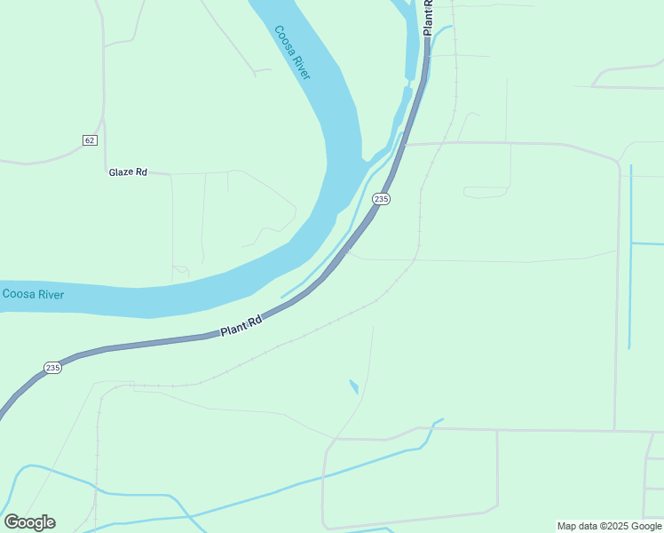 map of restaurants, bars, coffee shops, grocery stores, and more near Plant Road in Childersburg