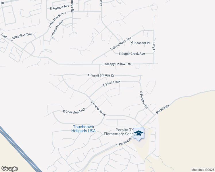 map of restaurants, bars, coffee shops, grocery stores, and more near 12362 East Pivot Peak in Gold Canyon