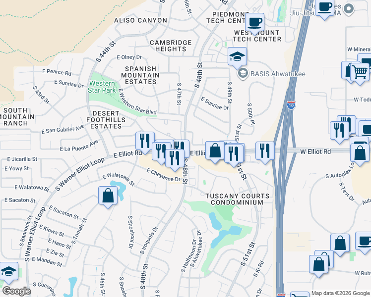 map of restaurants, bars, coffee shops, grocery stores, and more near in Phoenix