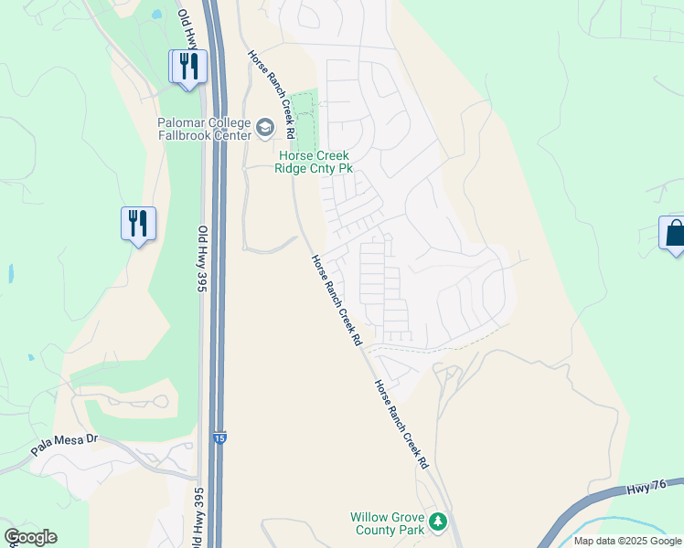 map of restaurants, bars, coffee shops, grocery stores, and more near 35105 Persano Place in Fallbrook
