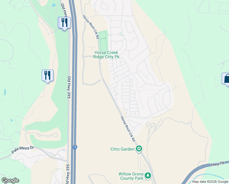 map of restaurants, bars, coffee shops, grocery stores, and more near 35262 Persano Place in Fallbrook