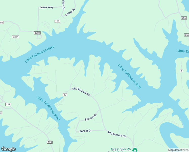 map of restaurants, bars, coffee shops, grocery stores, and more near 212 Florence Road in Wedowee