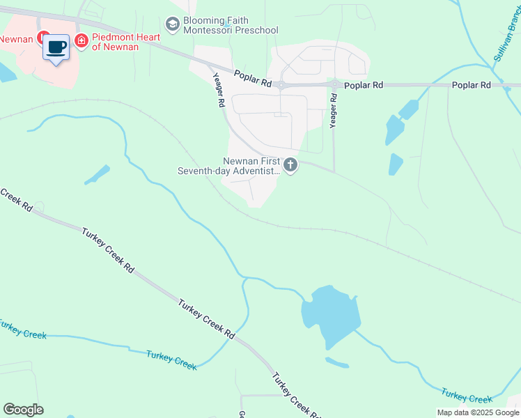 map of restaurants, bars, coffee shops, grocery stores, and more near 39 Yeager Court in Newnan