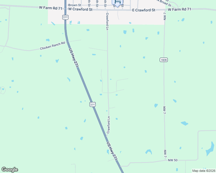 map of restaurants, bars, coffee shops, grocery stores, and more near 53-555 County Road 1835 in Talco