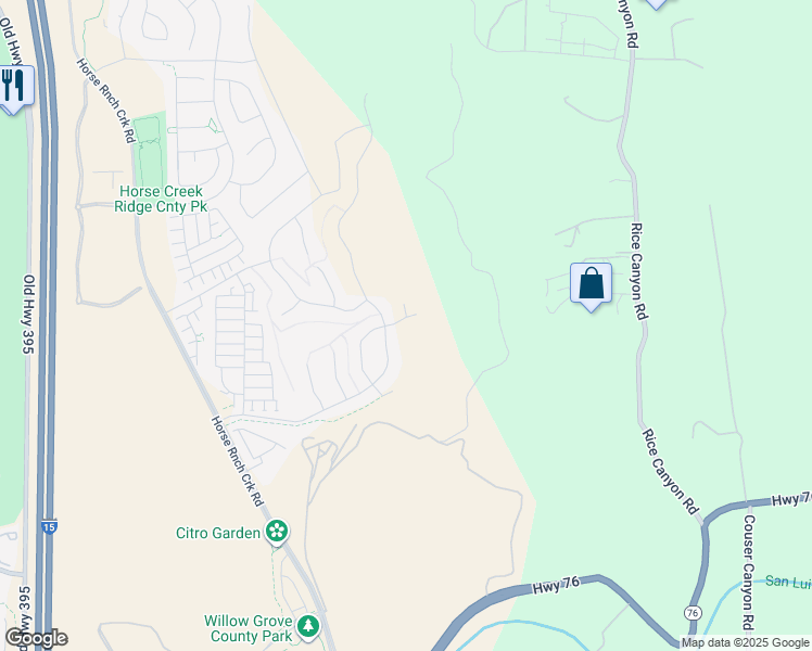 map of restaurants, bars, coffee shops, grocery stores, and more near 35223 Bergamot Cove in Fallbrook