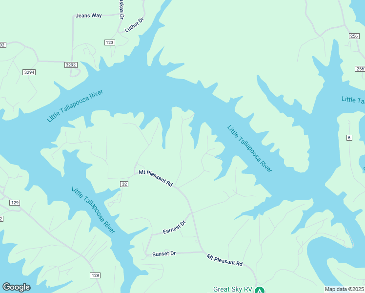 map of restaurants, bars, coffee shops, grocery stores, and more near 212 Florence Road in Wedowee