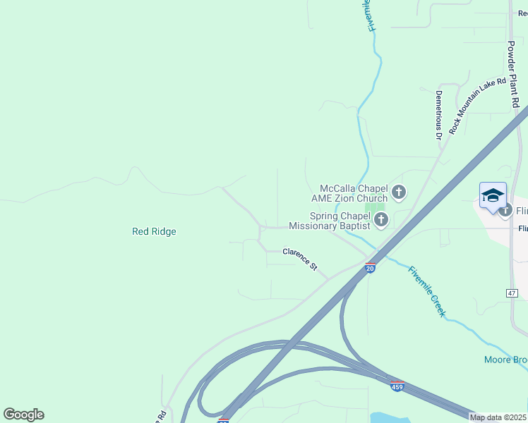 map of restaurants, bars, coffee shops, grocery stores, and more near 5798 McWaine Drive in Bessemer