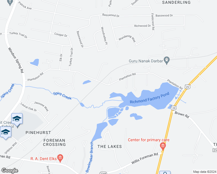 map of restaurants, bars, coffee shops, grocery stores, and more near 2284 Plantation Road in Augusta