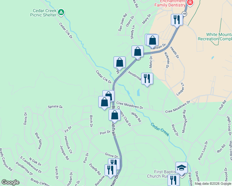 map of restaurants, bars, coffee shops, grocery stores, and more near 800-862 Billy the Kid Trail in Ruidoso
