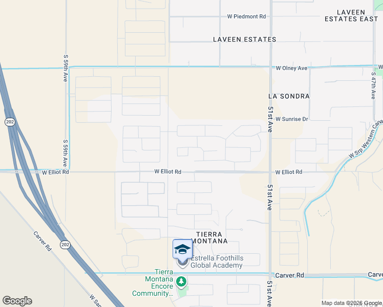 map of restaurants, bars, coffee shops, grocery stores, and more near 10612 North 54th Place in Phoenix