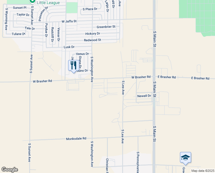 map of restaurants, bars, coffee shops, grocery stores, and more near 500 West Brasher Road in Roswell