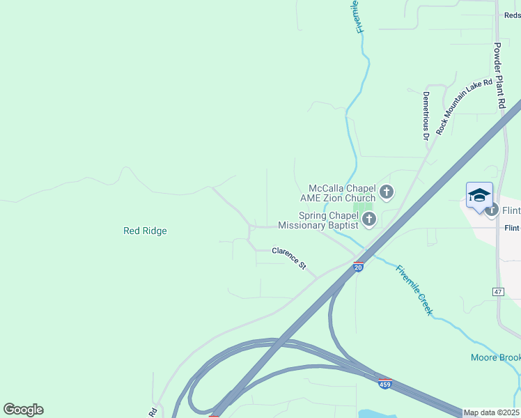 map of restaurants, bars, coffee shops, grocery stores, and more near 5798 McWaine Drive in Bessemer