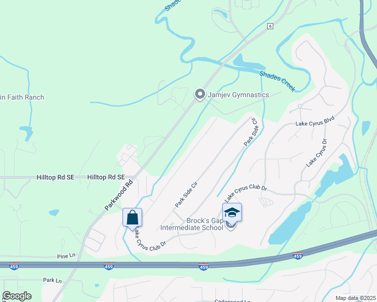 map of restaurants, bars, coffee shops, grocery stores, and more near 5541 Park Side Road in Birmingham