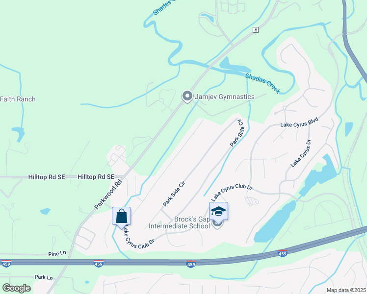 map of restaurants, bars, coffee shops, grocery stores, and more near 5520 Park Side Road in Birmingham